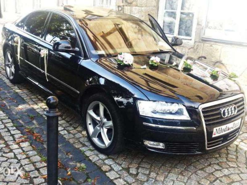 Luksusowe Audi A8 d3 czarna do ślubu kawalerskie panieńskie