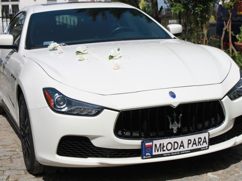 Maserati Ghibli białe - idealne na ślub.Wrocław, okolice