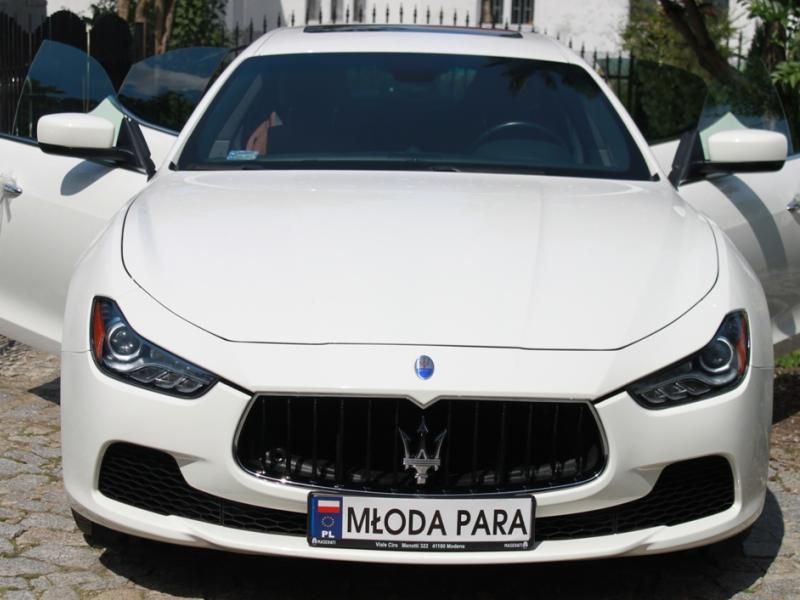Maserati Ghibli białe - idealne na ślub.Wrocław, okolice
